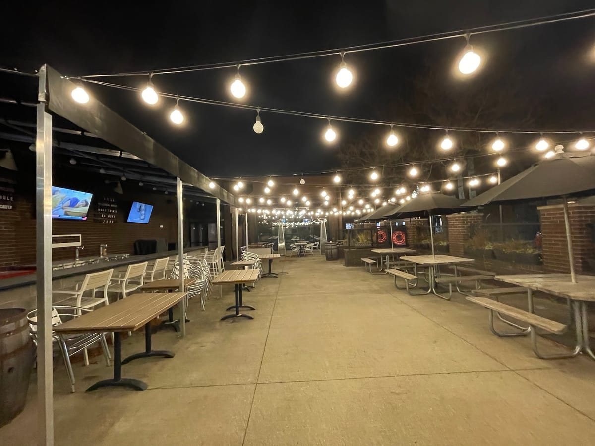 Patio at Boss Dog Brewing Company in Cedar-Lee