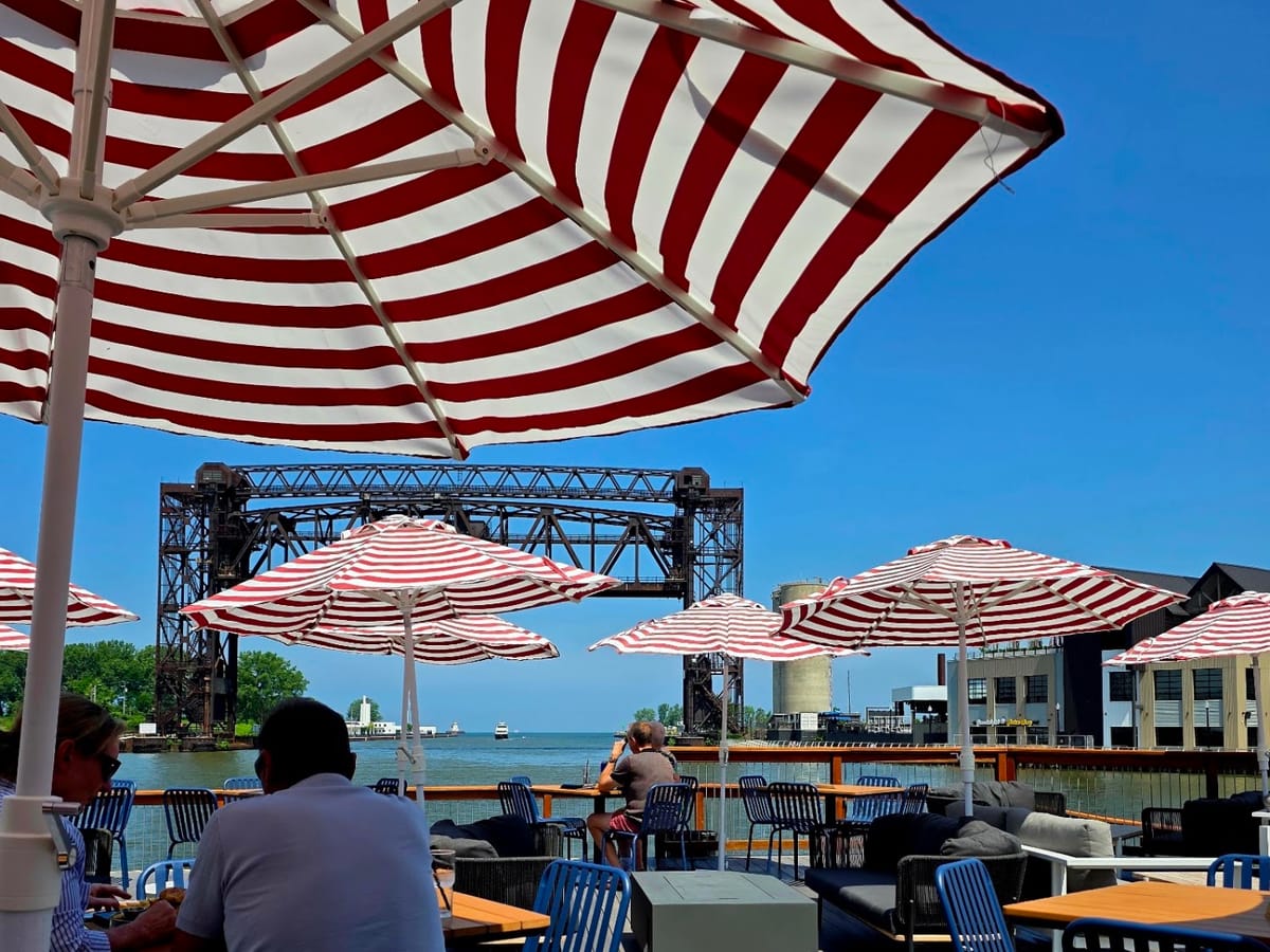 Patio at Shooters on the Water in Flats West Bank
